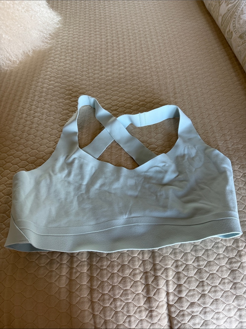 Light Blue Cross-Back Seamless Bralette
